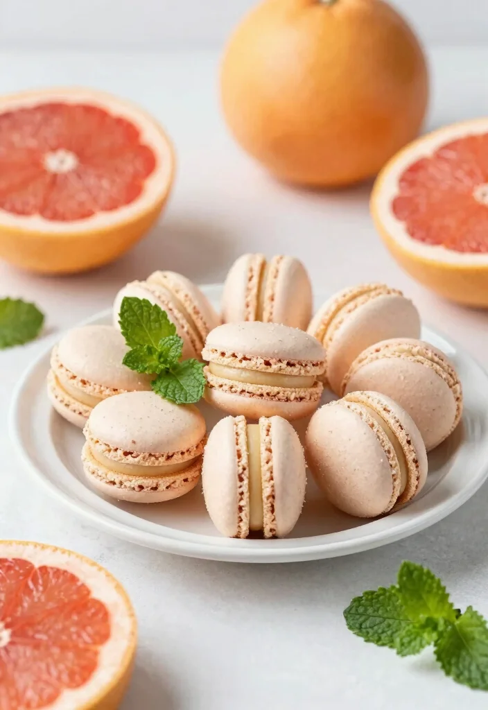 10 Grapefruit Dessert Recipes with Bright Citrus Flavor 23 10 Grapefruit Dessert Recipes with Bright Citrus Flavor - 3. Grapefruit Coconut Macarons 1