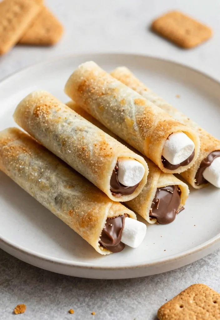 10 Rice Paper Dessert Recipes for Light Crispy Treats 9. Smores Rice Paper Rolls 0