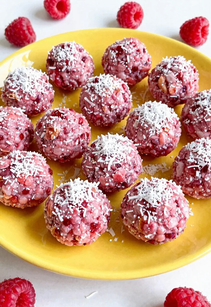 12 Aesthetic Dessert Recipes That Look as Good as They Taste - 11. Raspberry Coconut Energy Bites 1