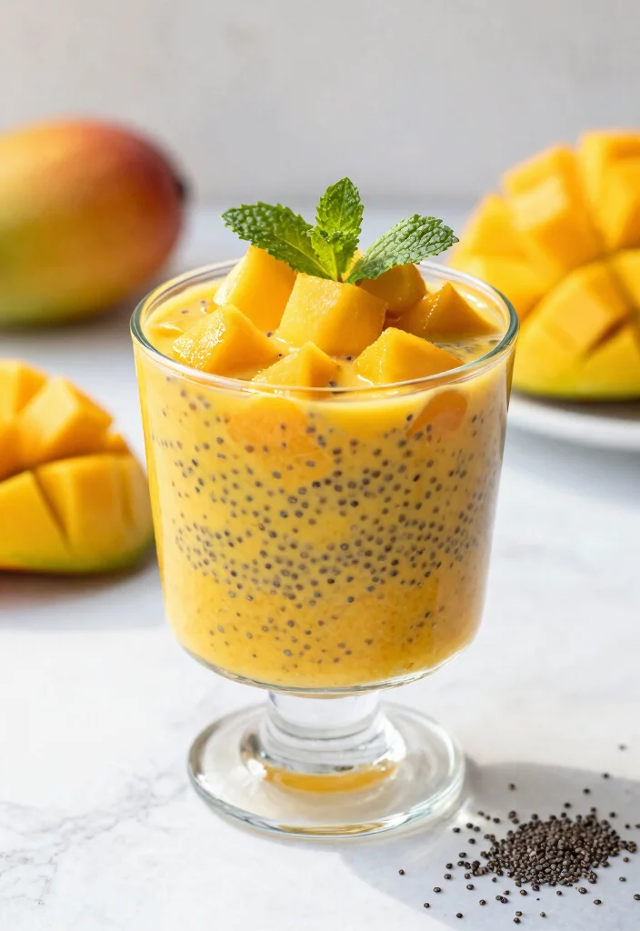 12 Aesthetic Dessert Recipes That Look as Good as They Taste - 4. Mango Chia Seed Pudding 1