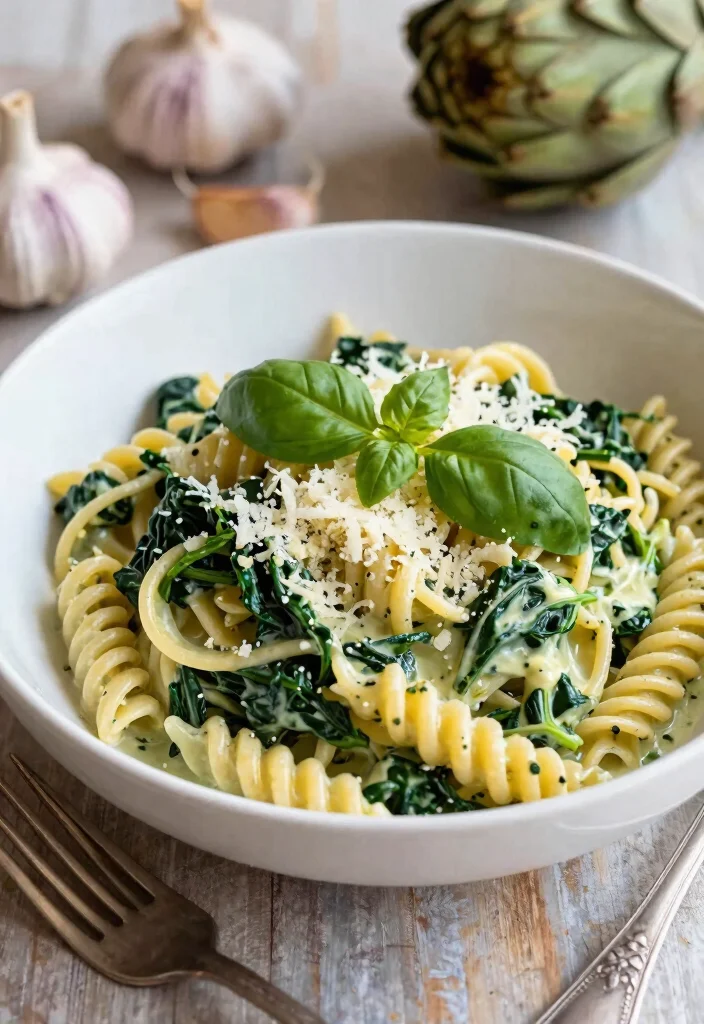 12 Artichoke Dinner Recipes for Rich Savory Dishes 12 12 Artichoke Dinner Recipes for Rich Savory Dishes - 2. Artichoke and Spinach Pasta 1