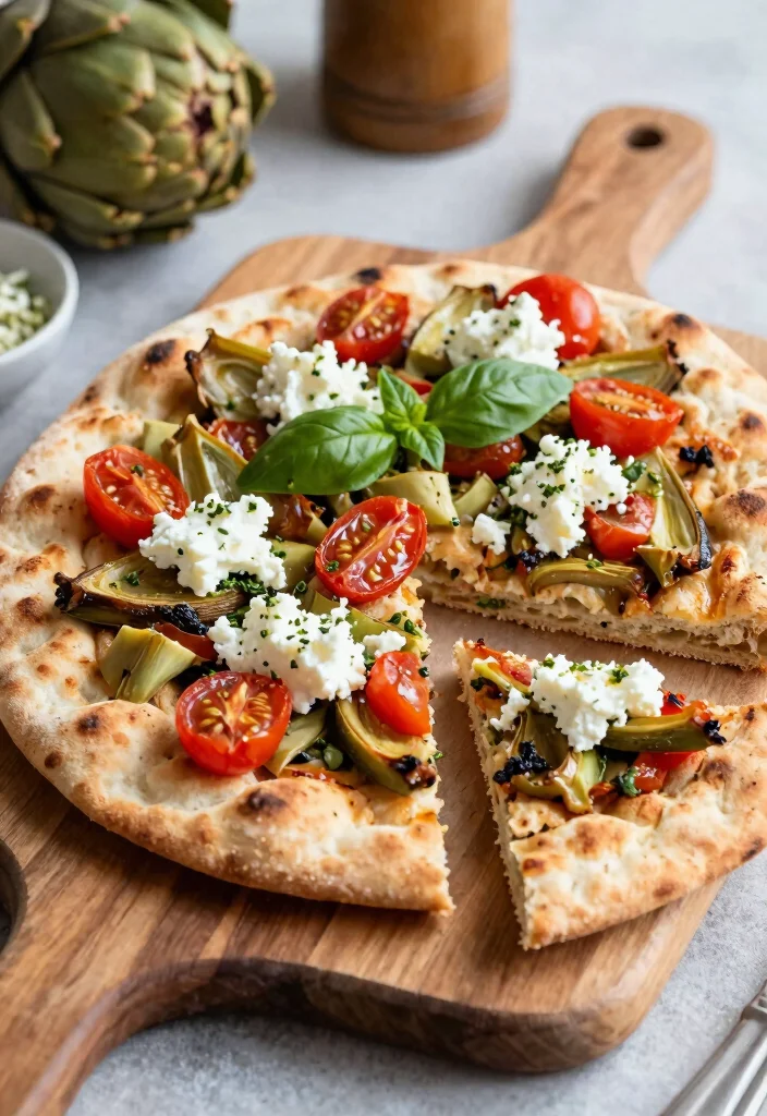 12 Artichoke Dinner Recipes for Rich Savory Dishes 45 12 Artichoke Dinner Recipes for Rich Savory Dishes - 5. Artichoke and Tomato Flatbread 1