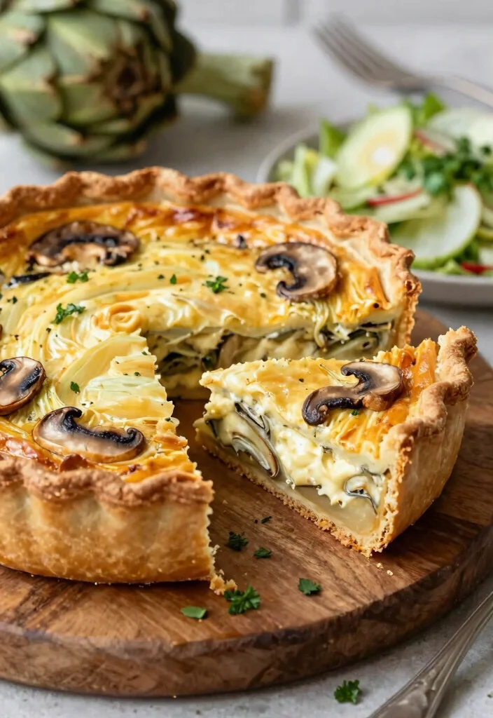12 Artichoke Dinner Recipes for Rich Savory Dishes 67 12 Artichoke Dinner Recipes for Rich Savory Dishes - 7. Artichoke and Mushroom Quiche 1