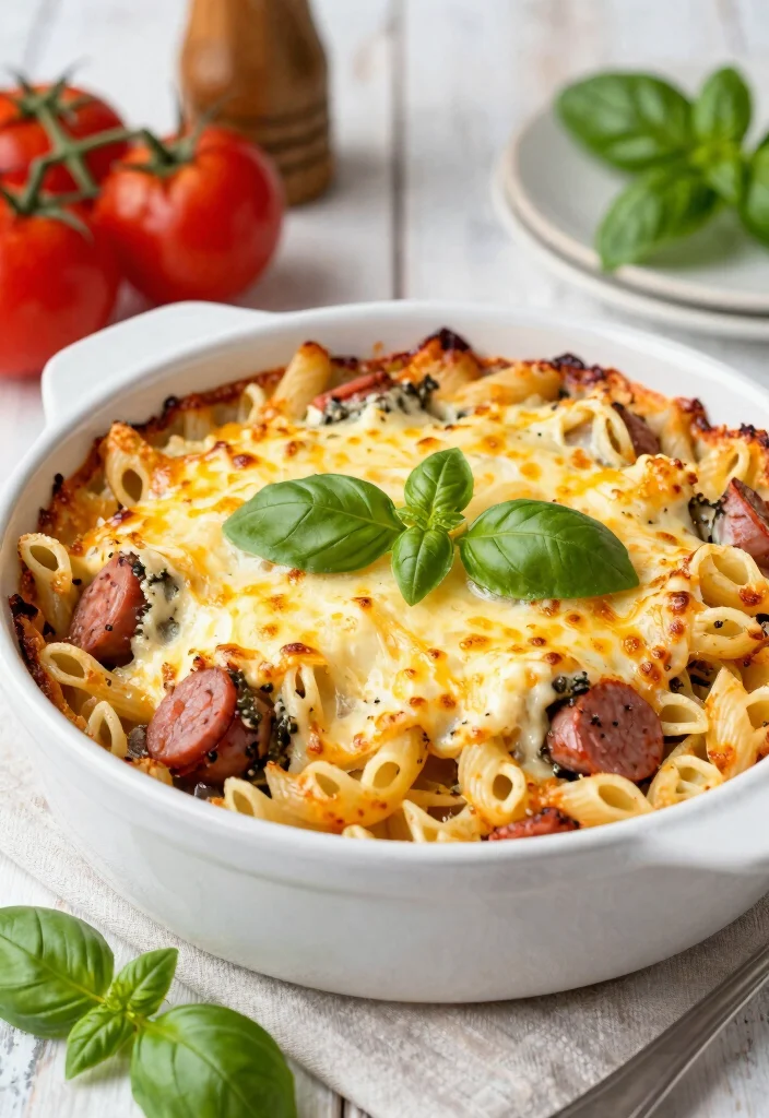 12 Basil Dinner Recipes for Fresh Aromatic Flavor 100 12 Basil Dinner Recipes for Fresh Aromatic Flavor - 10. Basil and Sausage Pasta Bake 1