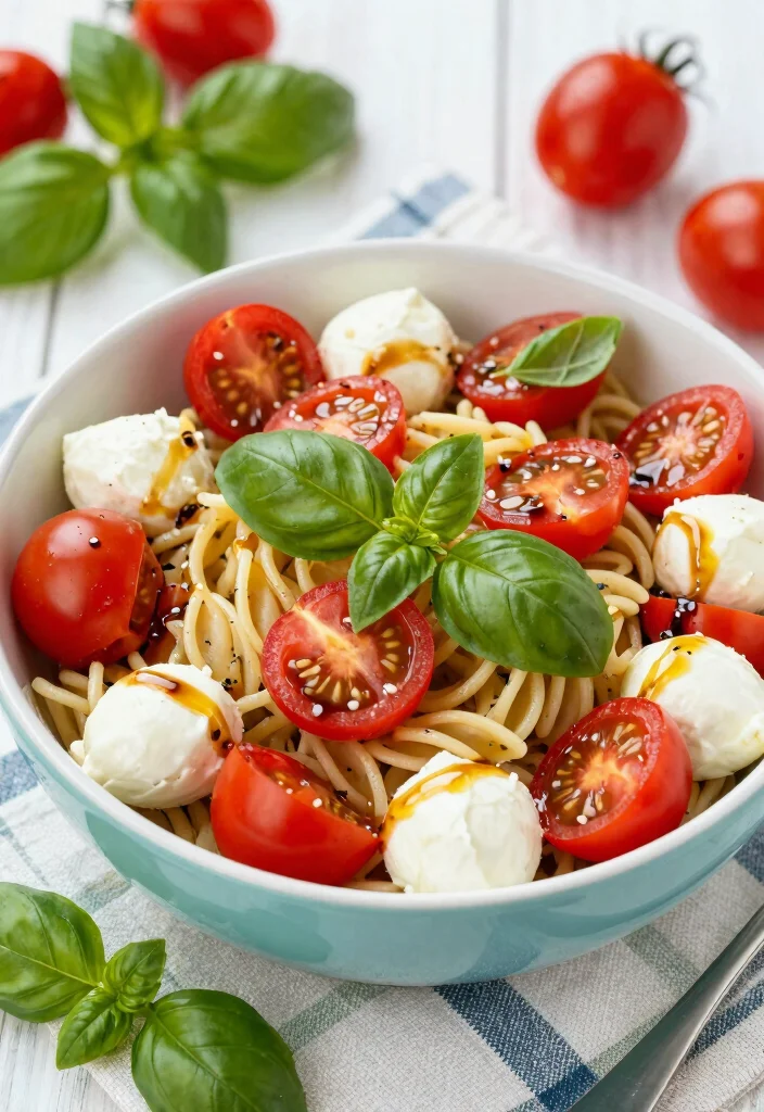 12 Basil Dinner Recipes for Fresh Aromatic Flavor 12 12 Basil Dinner Recipes for Fresh Aromatic Flavor - 2. Basil Caprese Pasta Salad 1
