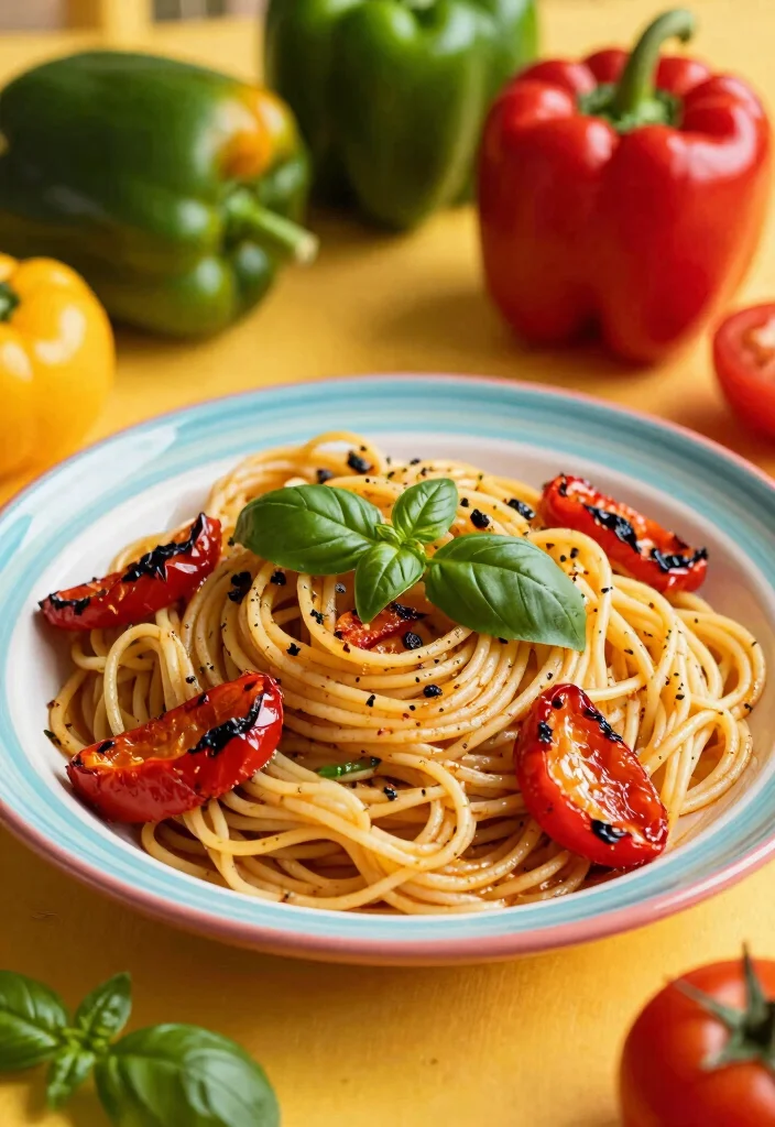 12 Basil Dinner Recipes for Fresh Aromatic Flavor 78 12 Basil Dinner Recipes for Fresh Aromatic Flavor - 8. Basil and Roasted Pepper Pasta 1