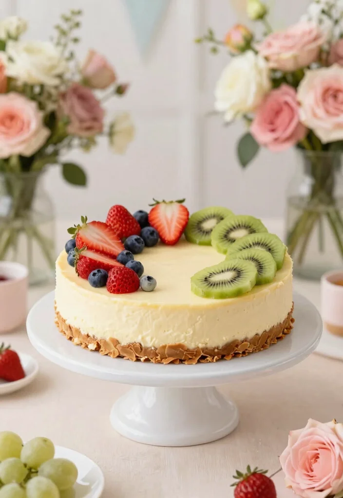 12 Birthday Dessert Recipes Perfect for Celebrating at Home 23 12 Birthday Dessert Recipes Perfect for Celebrating at Home 3. Fruity Vegan Cheesecake 0