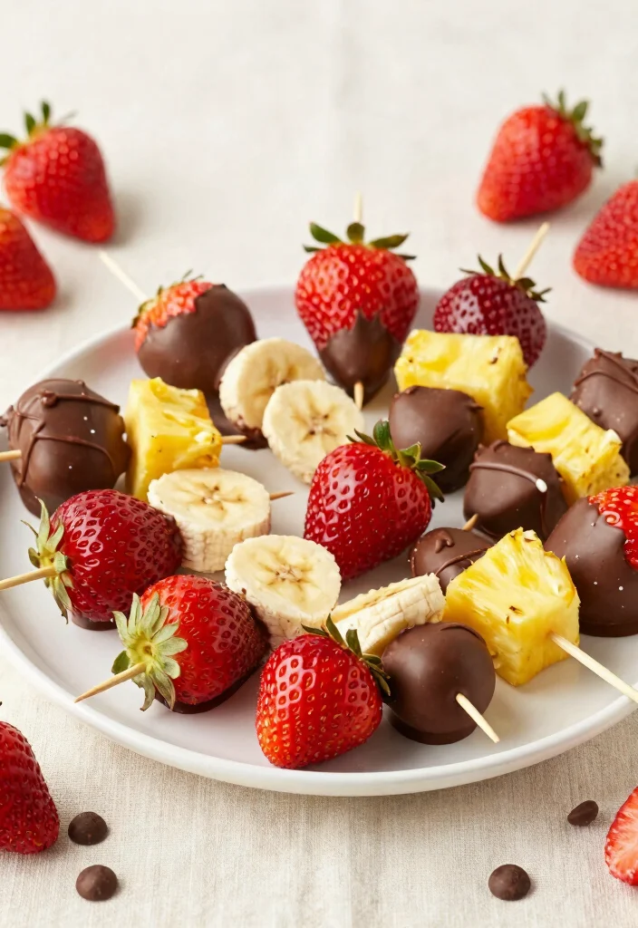 12 Creative Dessert Recipes for Unique Sweet Treat Ideas 100 12 Creative Dessert Recipes for Unique Sweet Treat Ideas 10. Chocolate Dipped Fruit Skewers 0