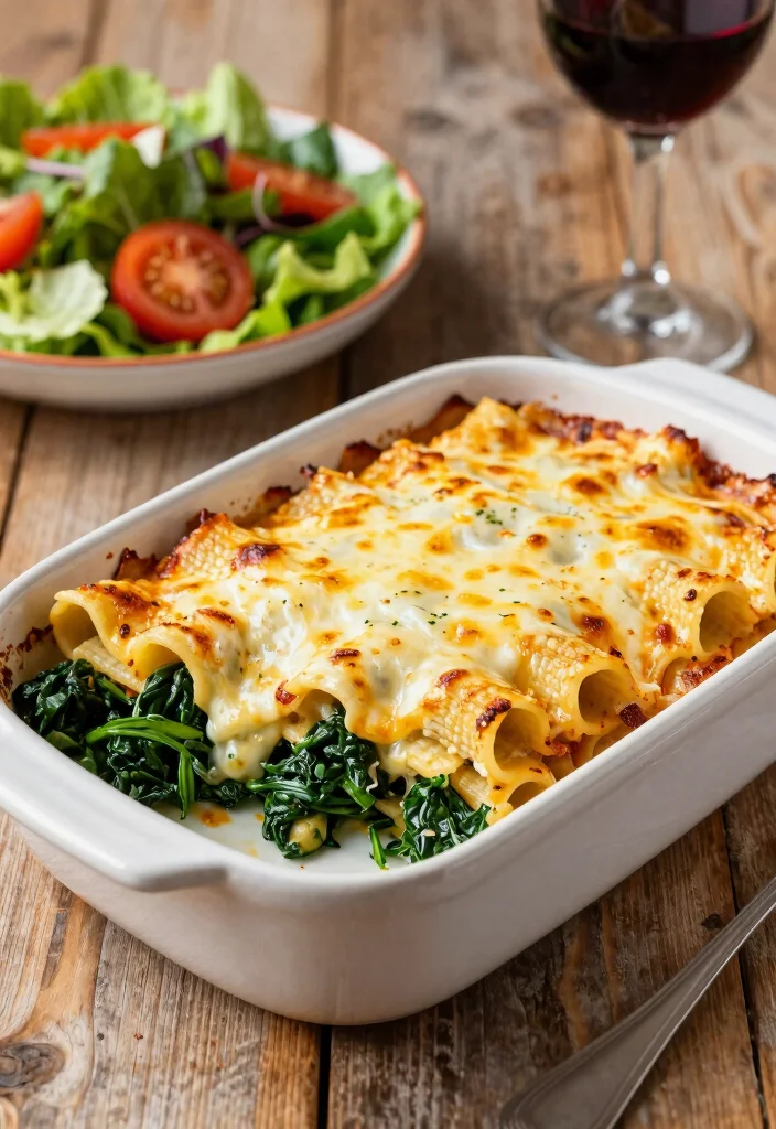 12 Easy Family Dinner Recipes Everyone Will Enjoy - 9. Baked Ziti with Spinach 1