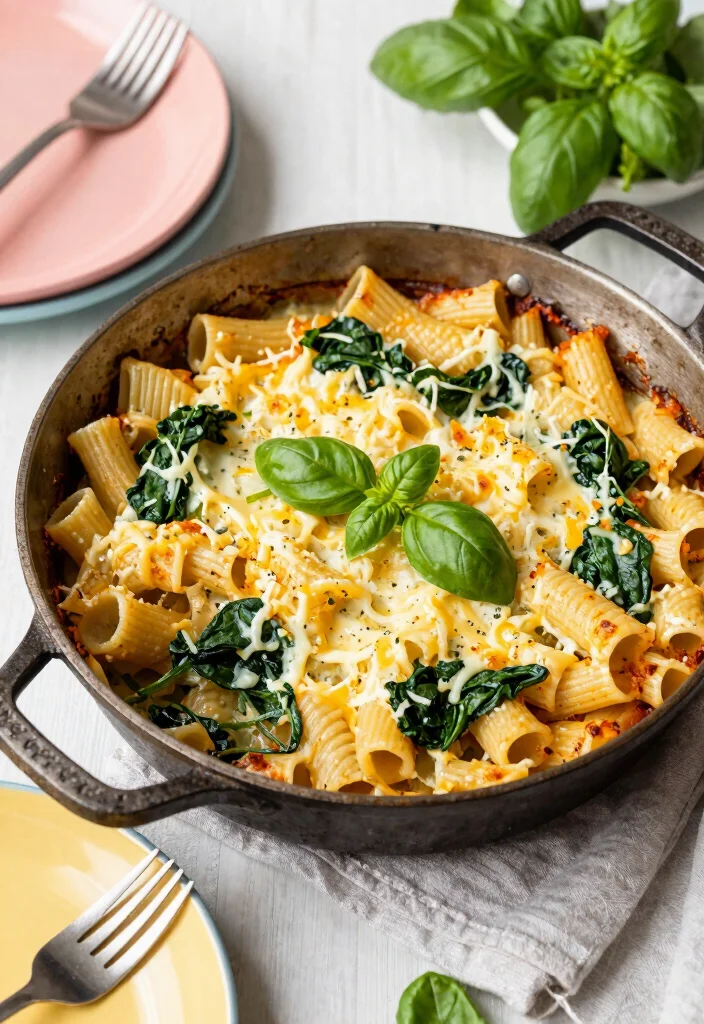12 Easy One Pan Dinner Recipes for Quick Cleanup 67 12 Easy One Pan Dinner Recipes for Quick Cleanup 7. One Pan Baked Ziti with Spinach 0