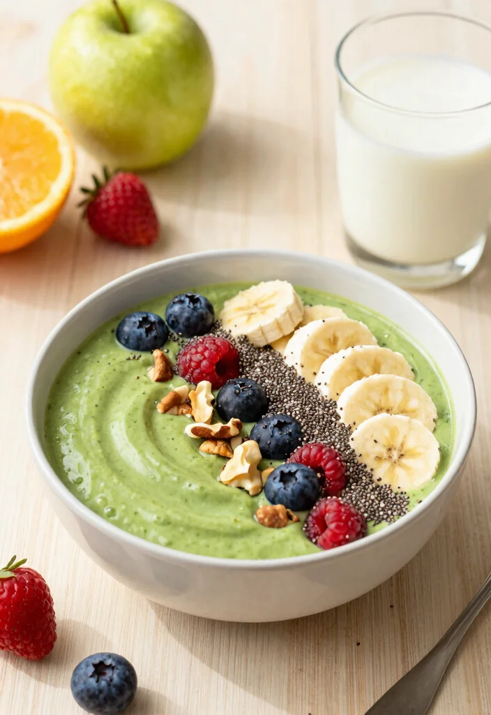 12 Eating Well Healthy Recipes for Balanced Living - 4. Green Smoothie Bowl 1
