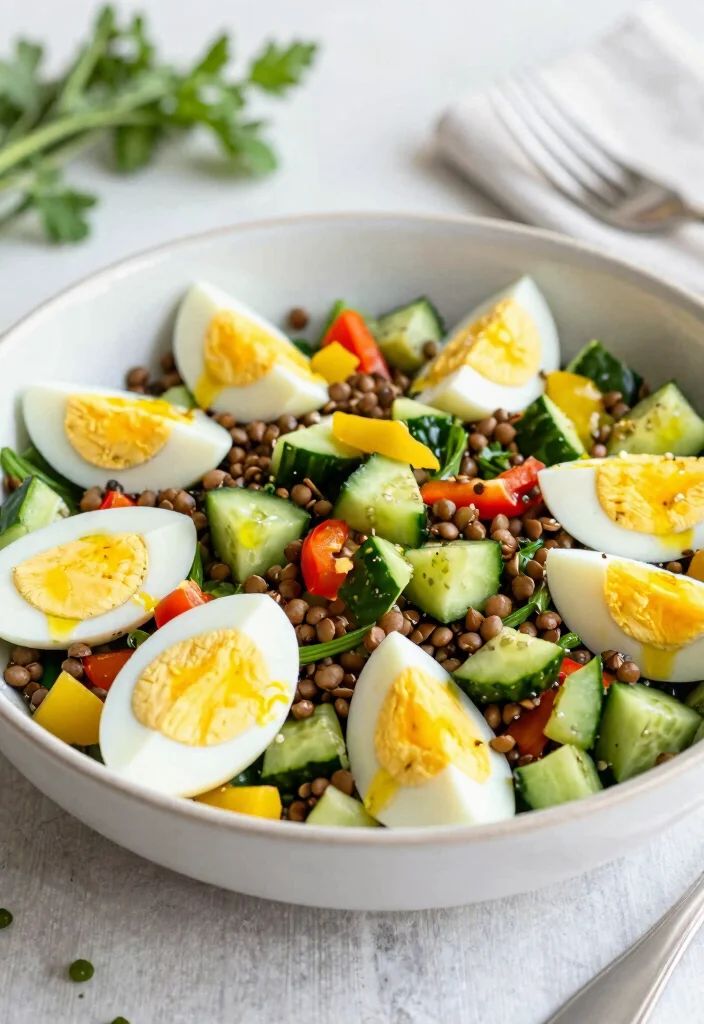 12 Healthy Egg Dinner Recipes for Protein Packed Nights 10. Savory Egg and Lentil Salad 0