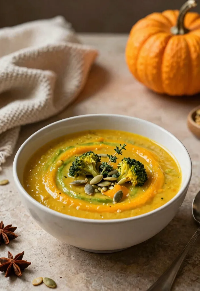 12 Vegan Broccoli Soup Recipes for Cozy Plant Based Bowls - 7. Pumpkin Broccoli Soup 1