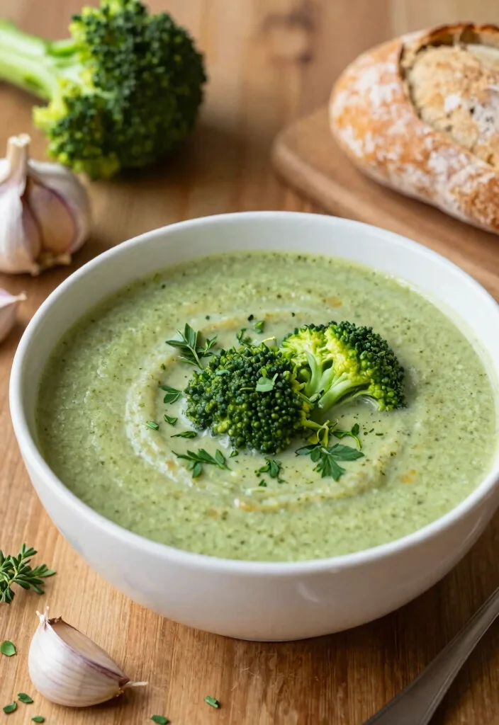 12 Vegan Broccoli Soup Recipes for Cozy Plant Based Bowls - 9. Garlic Herb Broccoli Soup 1