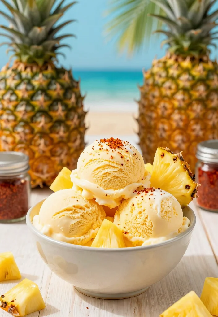 12 Vegan Ice Cream Recipes for Creamy Dairy Free Desserts - 8. Sweet and Spicy Pineapple Coconut Ice Cream 1