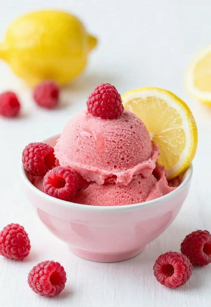 12 Vegan Ice Cream Recipes for Creamy Dairy Free Desserts - 9. Raspberry Lemon Sorbet 1