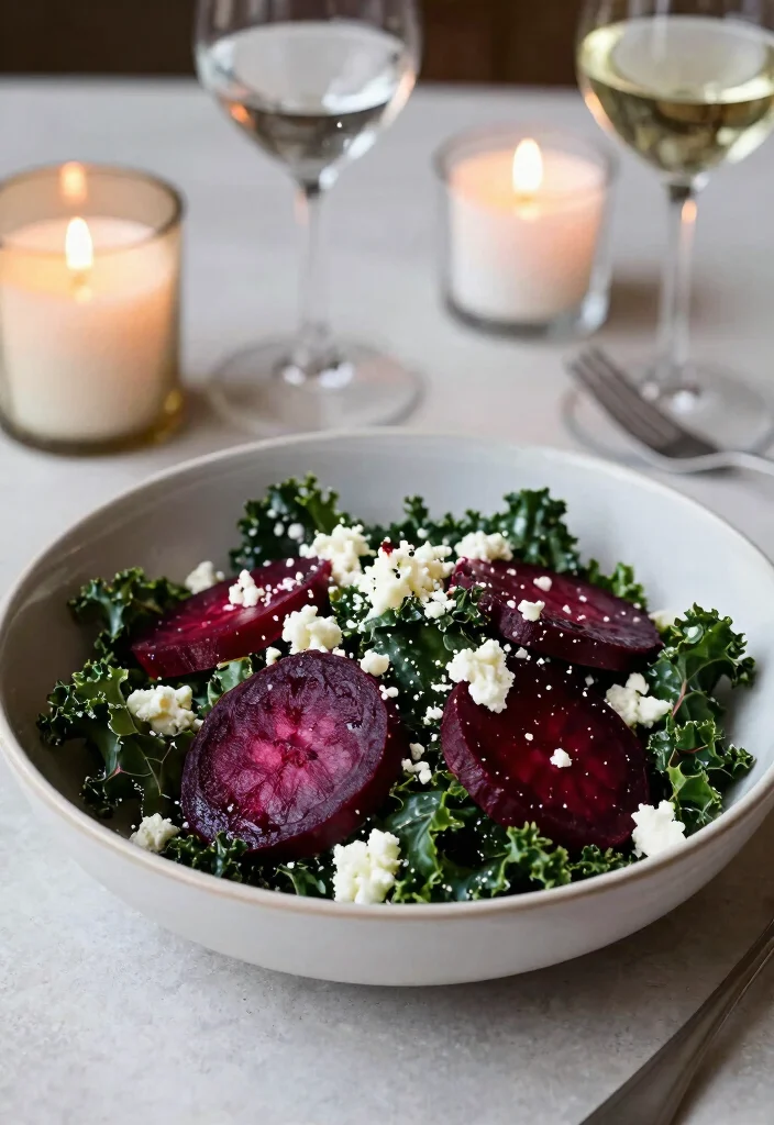 12 Vegan Kale Salad Recipes for Fresh Nutritious Meals - 12. Kale Salad with Beet and Goat Cheese 1