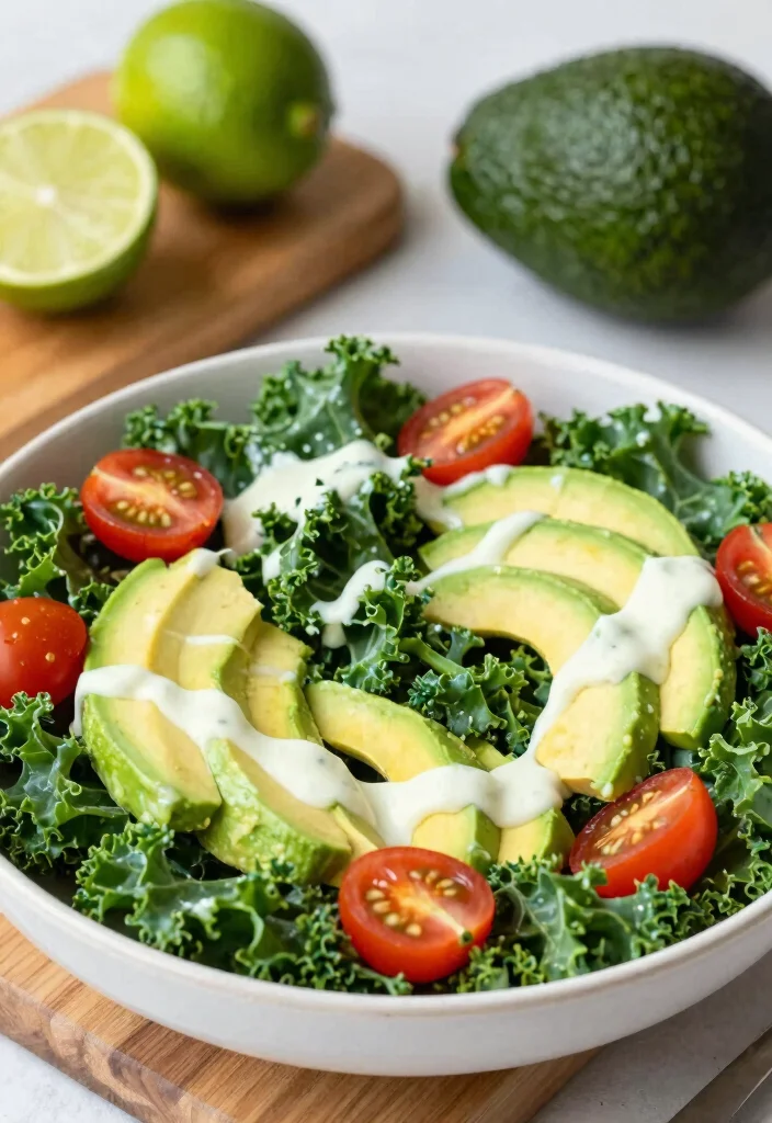 12 Vegan Kale Salad Recipes for Fresh Nutritious Meals - 2. Avocado Kale Salad 1