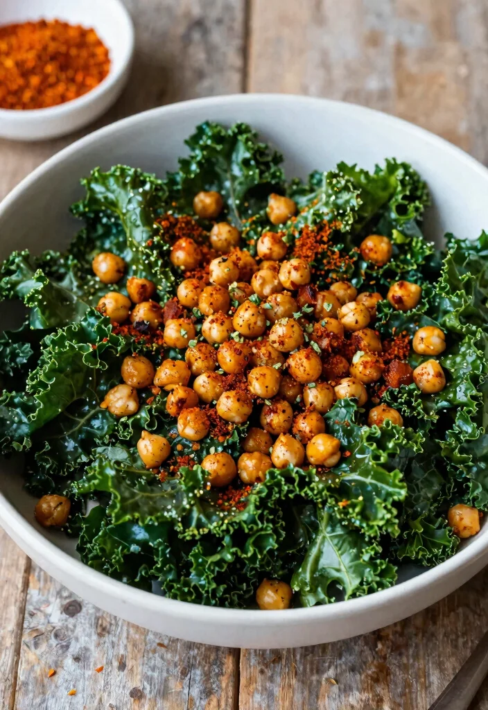 12 Vegan Kale Salad Recipes for Fresh Nutritious Meals - 5. Spicy Kale Salad with Chickpeas 1