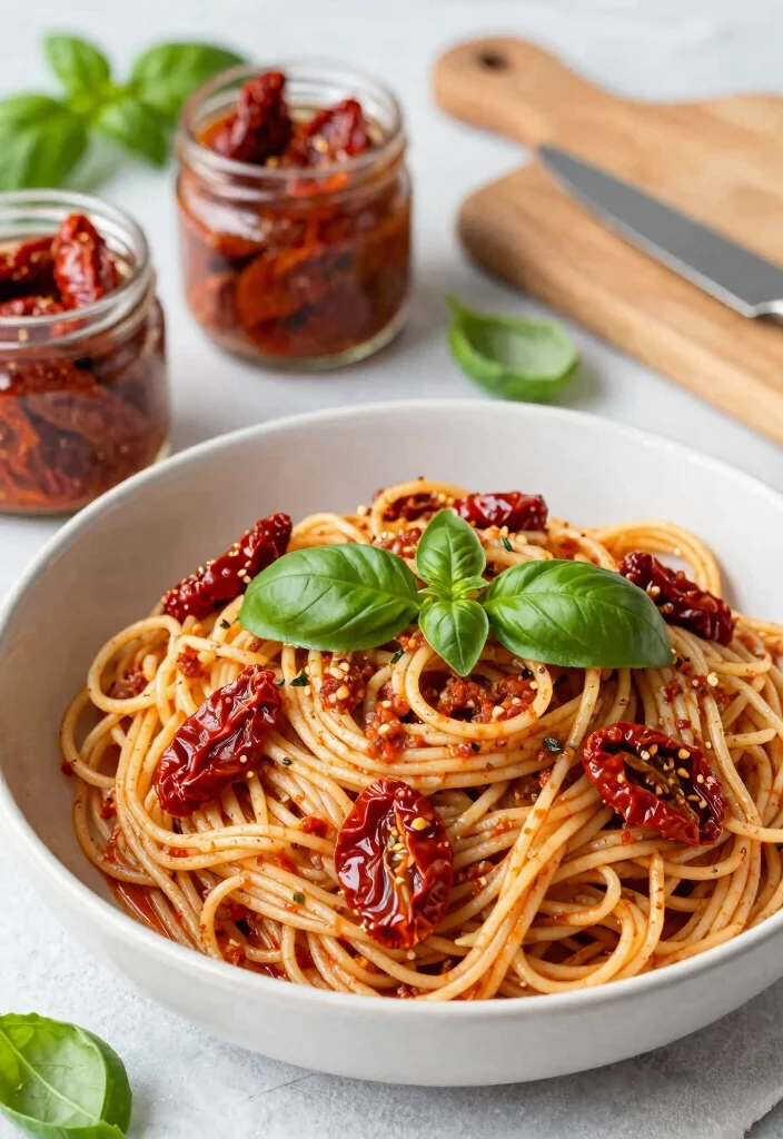 12 Vegan Pesto Pasta Recipes for Fresh Plant-Based Flavor - 3. Sun-Dried Tomato Pesto Pasta 1