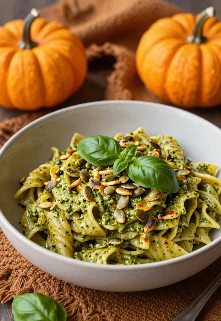 12 Vegan Pesto Pasta Recipes for Fresh Plant-Based Flavor - 9. Pumpkin Seed Pesto Pasta 1