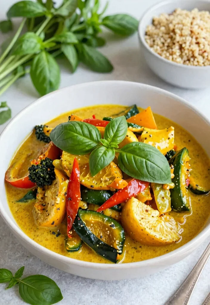 12 Vegan Thai Curry Recipes with Bold Aromatic Flavor - 7. Thai Basil Curry 1