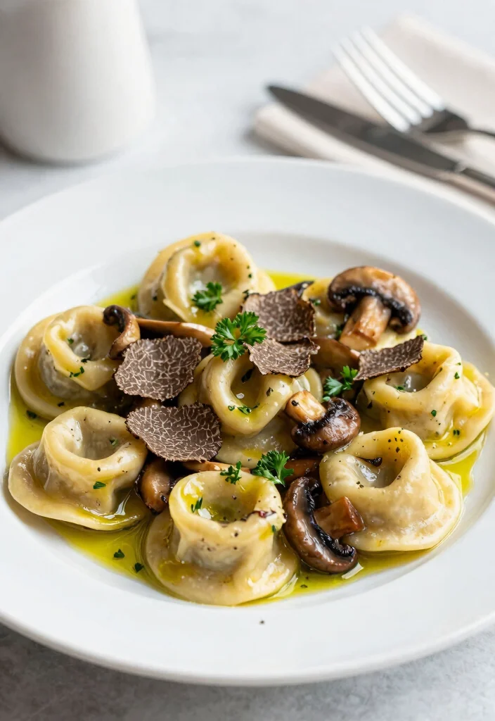 12 Vegan Tortellini Recipes for Comforting Meatless Meals - 7. Mushroom and Truffle Oil Tortellini 1