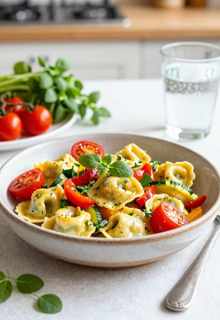 12 Vegan Tortellini Recipes for Comforting Meatless Meals - 8. Mediterranean Vegetable Tortellini 1