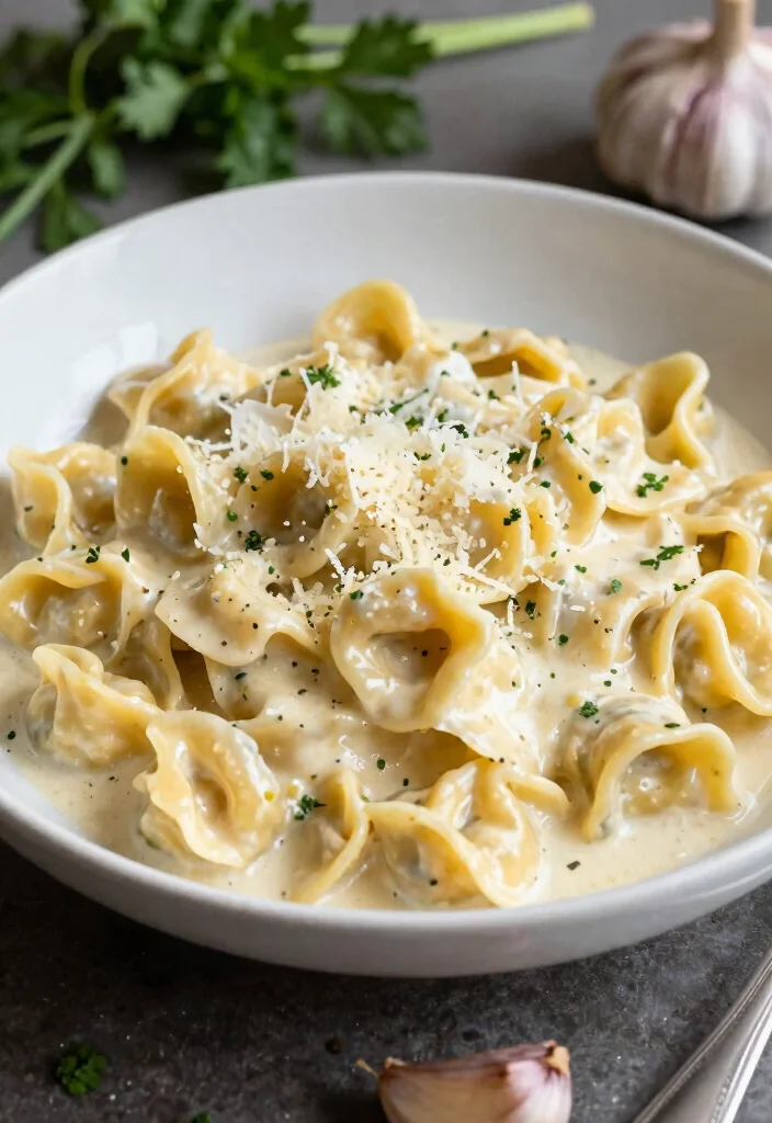 7 Keto Tortellini Style Recipes for Low Carb Comfort - 7. Creamy Garlic Alfredo Tortellini 1